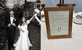 Groom's 4th graders' sweet centerpiece notes steal the show at his wedding