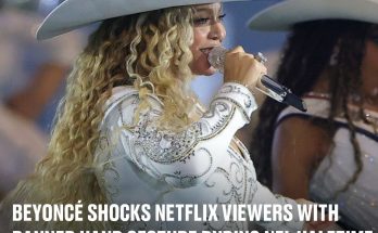 Beyoncé shocks Netflix viewers with banned hand gesture during NFL halftime show that people normally get fined for