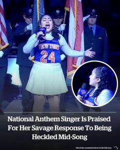National anthem singer is praised for her savage response to being heckled mid-song