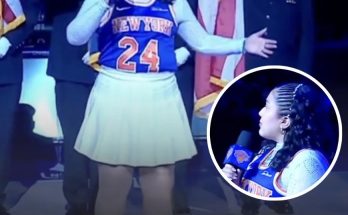 National anthem singer is praised for her savage response to being heckled mid-song