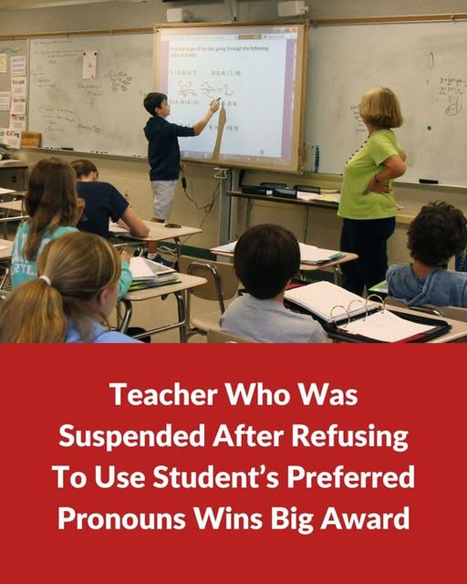 Teacher suspended for rejecting preferred pronouns wins big in court