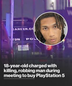 18-year-old charged with killing, robbing man during meeting to buy PlayStation 5