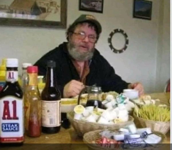 An old man was eating at a truck stop when three rough-looking bikers walked in. 
