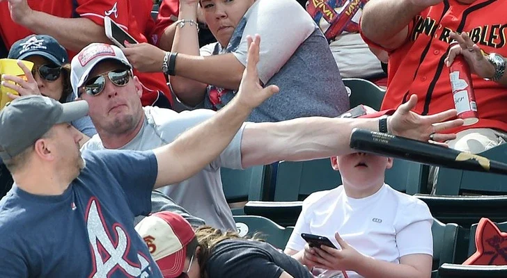 A Father Unleashes “Superdad Powers” to Stop a Flying Baseball Bat From Hitting the Son’s Head