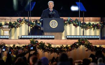 Biden at tree lighting says his holiday wish is for US to continue to seek light, liberty and love