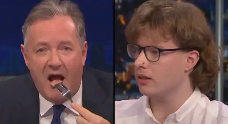 Piers Morgan Eats Steak In Front Of Vegan Activist To Try And Prove A Point