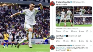 Ronaldo unexpectedly “interacts” with Elon Musk