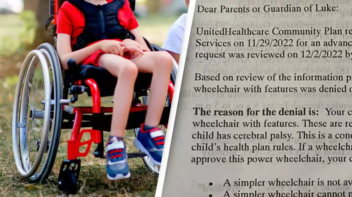 Health insurance company's letter denying child a wheelchair goes viral and people are outraged