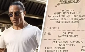 Man racks up $108,000 bill at Salt Bae’s restaurant as receipt shows eye-watering purchases