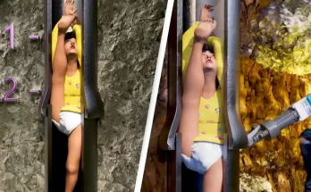 Terrifying simulation reveals what really happened to the baby who fell into a pipe for 56 hours