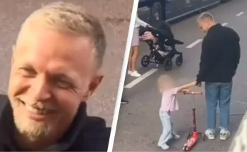 Heartwarming moment 3-year-old daughter of F1 Driver Kevin Magnussen forces dad to turn around and sign fan’s notebook