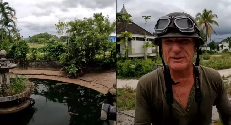 Man explored abandoned zoo and is left shocked at what happens when he throws something into a pond