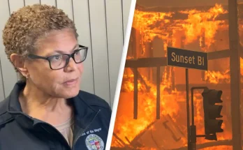Moment LA mayor is stunned to silence after being asked about 'cutting the fire department by millions of dollars'