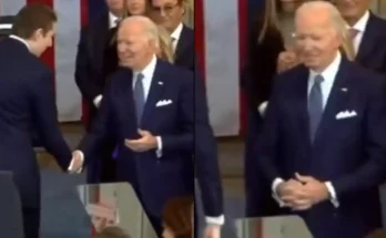 People left baffled over Barron Trump’s mysterious exchange with Joe Biden at his dad’s inauguration