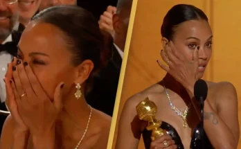 Zoe Saldaña wins best supporting actress for Emilia Pérez at the Golden Globes