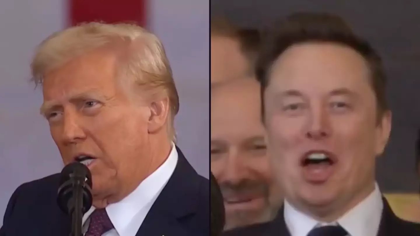 Elon Musk makes bizarre gesture to camera as Donald Trump makes Mars promise during inaugural address