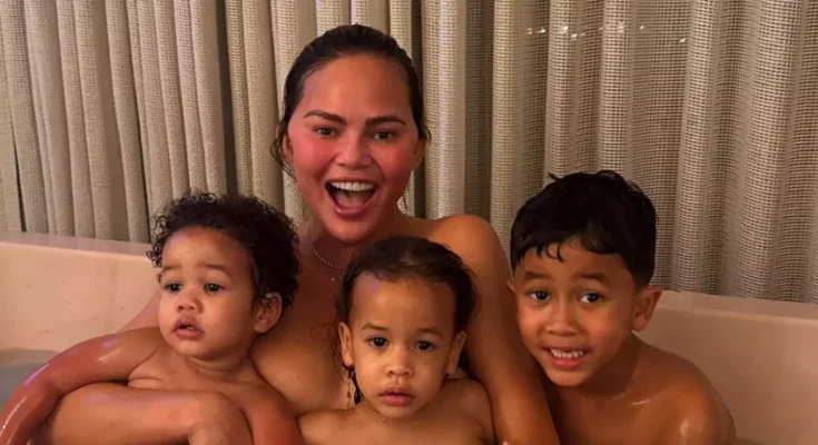 Chrissy Teigen responds after photo of her taking bath with her children sparks major backlash