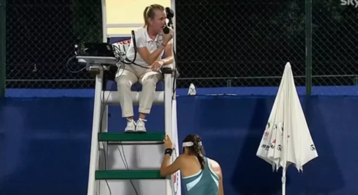 Emma Raducanu breaks down in tears on court over ‘fixated’ man in the crowd