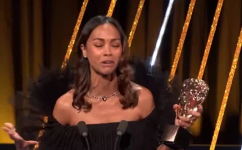 Zoe Saldana comments censored by BBC during teary acceptance speech after winning award at 2025 BAFTAs