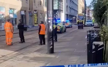 Girl, 3, dies after van and tram collide in Manchester City Centre