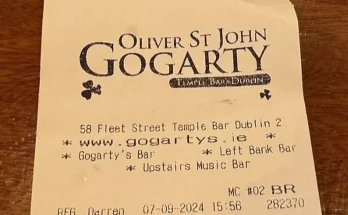 Dublin bar slammed for 'unjustifiable' prices after customer shares receipt for four pints of Guinness