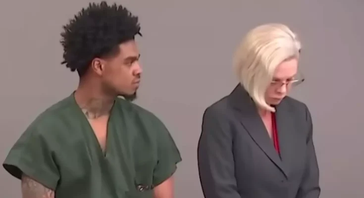 Moment man stares down his lawyer after being found guilty of multiple charges including murder