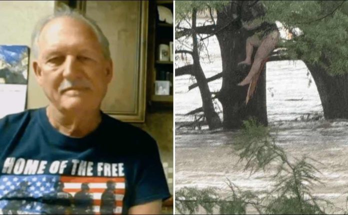Texas family helps rescue woman clinging to tree after being swept 20 miles downriver by floodwaters
