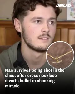 Man survives being shot in the chest after cross necklace diverts bullet in shocking miracle