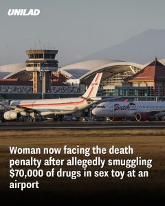 Woman now facing the death penalty after allegedly smuggling $70,000 of drugs in sex toy at an airport