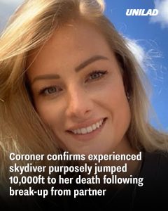 Coroner confirms experienced skydiver purposely jumped 10,000ft to her death following break-up from partner