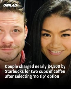 Couple charged nearly $4,500 for two Starbucks coffees after selecting ‘no tip’ option